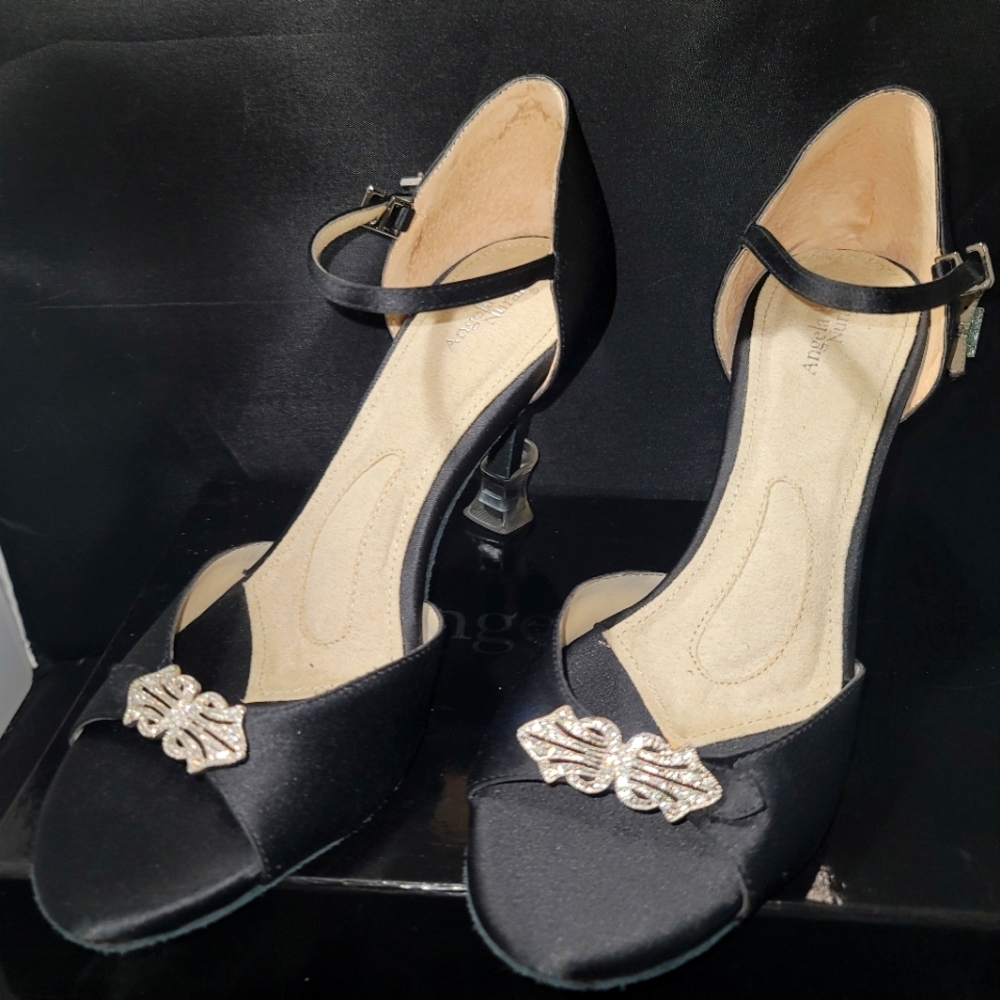 Angela Nuran Astoria II black special occasion stilettos Dust cover Heel caps